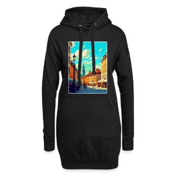 Varsovie Pologne Affiche de voyage vintage WPA Souvenir - Sweat-shirt à capuche long Femme - noir - Devant