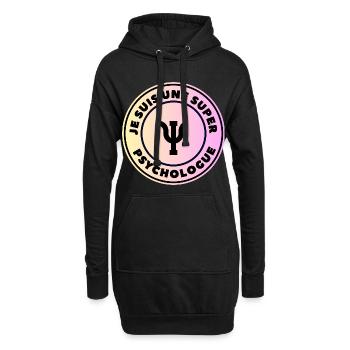 je suis une super psychologue - Sweat-shirt à capuche long Femme - noir - Devant