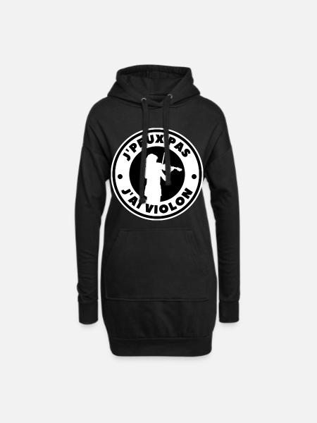 Ich kann keine Geige haben - Hoodie-Kleid - Schwarz