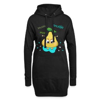 Lustige gelbe Birne - Hoodie-Kleid - Schwarz - Vorne