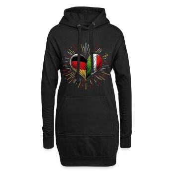 L’Allemagne aime l’Italie, l’amitié allemande italienne - Sweat-shirt à capuche long Femme - noir - Devant