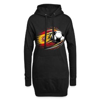 Viva Spanischer Fußball, Flagge von Spanien - Hoodie-Kleid - Schwarz - Vorne