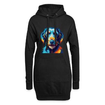 Bedlington Terrier Chien Race Dessin animé Kawaii - Sweat-shirt à capuche long Femme - noir - Devant