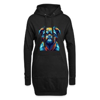 Griffon Bruxellois Hunderasse Karikatur Kawaii - Hoodie-Kleid - Schwarz - Vorne