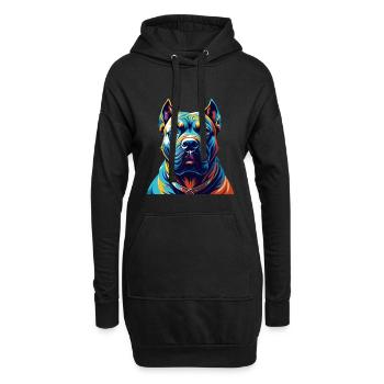 Perro De Presa Canario Hunderasse Cartoon Kawaii - Hoodie-Kleid - Schwarz - Vorne