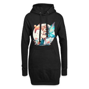 7 Jahre Fee Elfe Geburtstag Geschenk - Hoodie-Kleid - Schwarz - Vorne