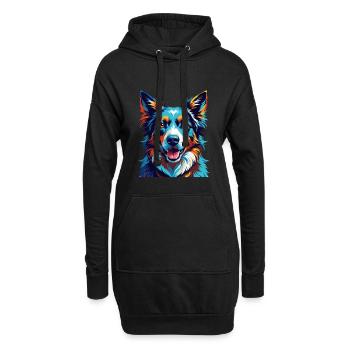 Karpaten Schäferhund Hunderasse Karikatur Kawaii - Hoodie-Kleid - Schwarz - Vorne