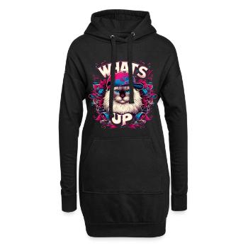 Was geht ab Heilige Birma Katze Birmakatze - Hoodie-Kleid - Schwarz - Vorne