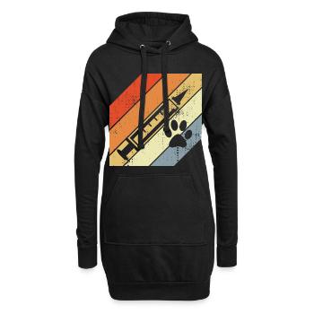 Retro Spritze - Hoodie-Kleid - Schwarz - Vorne