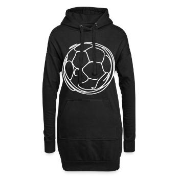 Fußball Zeichnung - Hoodie-Kleid - Schwarz - Vorne