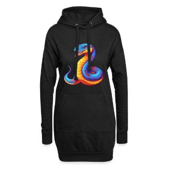 Anaconda Bunte Kawaii Cartoon Figur Clipart - Hoodie-Kleid - Schwarz - Vorne
