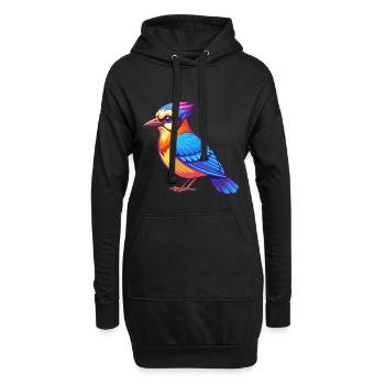 Blue Jay Bunte Kawaii Cartoon Figur Clipart - Hoodie-Kleid - Schwarz - Vorne
