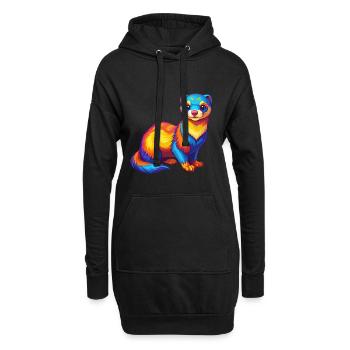 Frettchen Bunte Kawaii Cartoon Figur Clipart - Hoodie-Kleid - Schwarz - Vorne