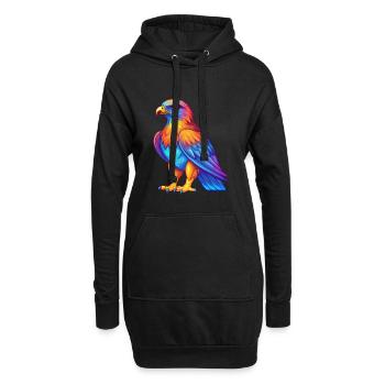 Hawk Bunte Kawaii Cartoon Figur Clipart - Hoodie-Kleid - Schwarz - Vorne