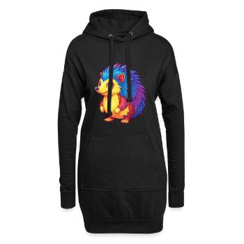 Igel Bunte Kawaii Cartoon Figur Clipart - Hoodie-Kleid - Schwarz - Vorne