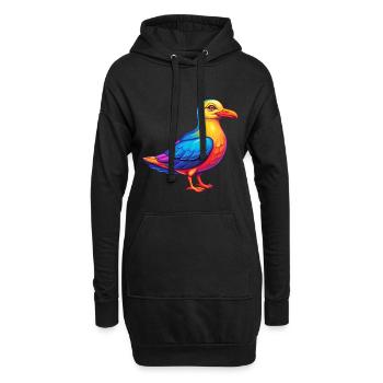 Möwe Bunte Kawaii Cartoon Charakter Clipart - Hoodie-Kleid - Schwarz - Vorne