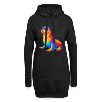 Siegel Bunte Kawaii Cartoon Figur Clipart - Hoodie-Kleid - Schwarz - Vorne