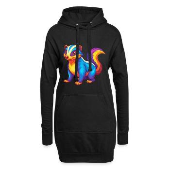 Skunk Bunte Kawaii Cartoon Charakter Clipart - Hoodie-Kleid - Schwarz - Vorne