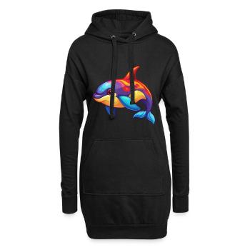Orca Bunte Kawaii Cartoon Figur Clipart - Hoodie-Kleid - Schwarz - Vorne