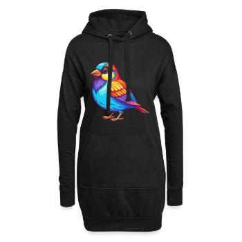 Spatz Bunte Kawaii Cartoon Figur Clipart - Hoodie-Kleid - Schwarz - Vorne