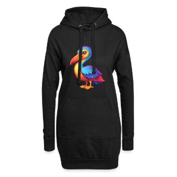 Storch Bunte Kawaii Cartoon Figur Clipart - Hoodie-Kleid - Schwarz - Vorne