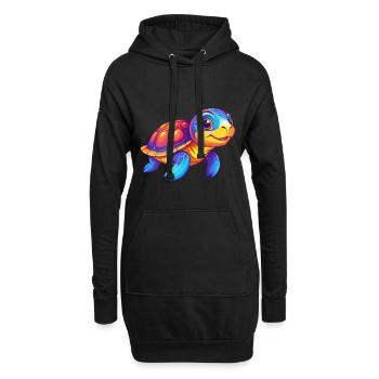 Schildkröte Bunte Kawaii Cartoon Figur Clipart - Hoodie-Kleid - Schwarz - Vorne