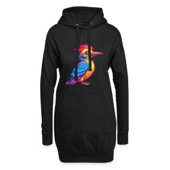 Pic Personnage De Dessin Animé Kawaii Coloré - Sweat-shirt à capuche long Femme - noir - Devant