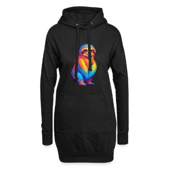 Faultier Bunte Kawaii Cartoon Figur Clipart - Hoodie-Kleid - Schwarz - Vorne