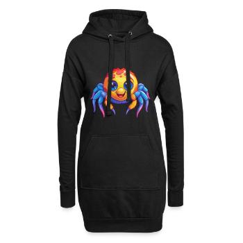 araignée coloré Kawaii personnage de dessin animé Clipart - Sweat-shirt à capuche long Femme - noir - Devant