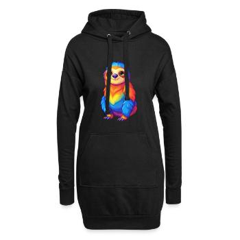 Faultier Bunte Kawaii Cartoon Charakter Clipart - Hoodie-Kleid - Schwarz - Vorne