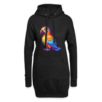 Papagei Bunte Kawaii Cartoon Charakter Clipart - Hoodie-Kleid - Schwarz - Vorne