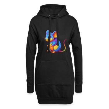 Maus Bunte Kawaii Cartoon Charakter Clipart - Hoodie-Kleid - Schwarz - Vorne