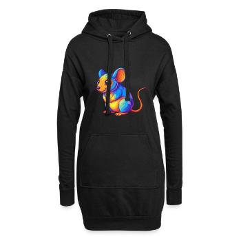 Maus Bunte Kawaii Cartoon Charakter Clipart - Hoodie-Kleid - Schwarz - Vorne