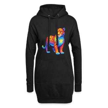 Jaguar Bunte Kawaii Cartoon Charakter Clipart - Hoodie-Kleid - Schwarz - Vorne
