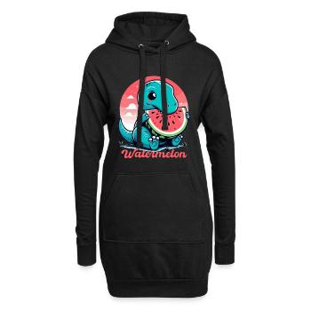 Mignon T-Rex Watermelon Cadeau d’été - Sweat-shirt à capuche long Femme - noir - Devant