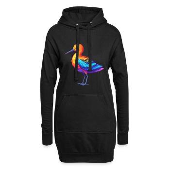 Avocet Bunte Kawaii Cartoon Figur Vogel - Hoodie-Kleid - Schwarz - Vorne