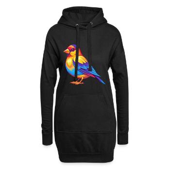 Stieglitz Bunte Kawaii Cartoon Figur Vogel - Hoodie-Kleid - Schwarz - Vorne