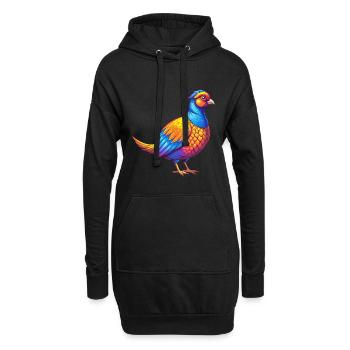 Fasan Bunte Kawaii Cartoon Figur Vogel - Hoodie-Kleid - Schwarz - Vorne