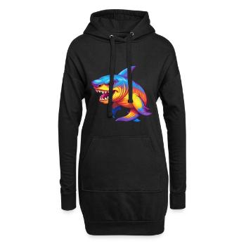 Goblin Hai Buntes Kawaii Cartoon Meerestier - Hoodie-Kleid - Schwarz - Vorne
