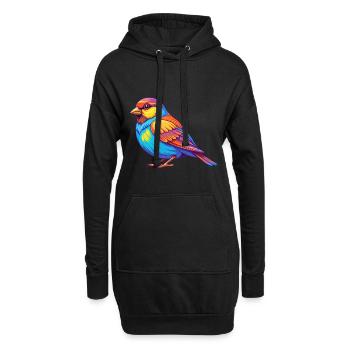 Spatz Bunte Kawaii Cartoon Figur Vogel - Hoodie-Kleid - Schwarz - Vorne