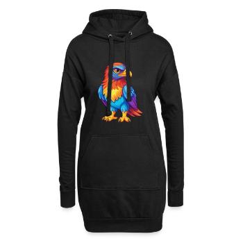 Falke Bunte Kawaii Cartoon Figur Vogel - Hoodie-Kleid - Schwarz - Vorne