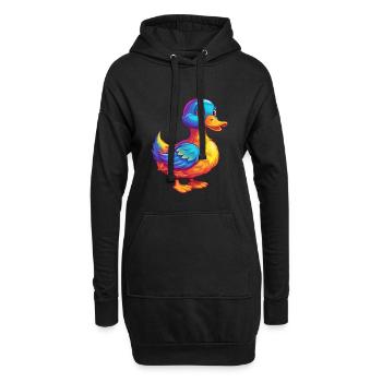 Ente Bunte Kawaii Cartoon Figur Vogel - Hoodie-Kleid - Schwarz - Vorne