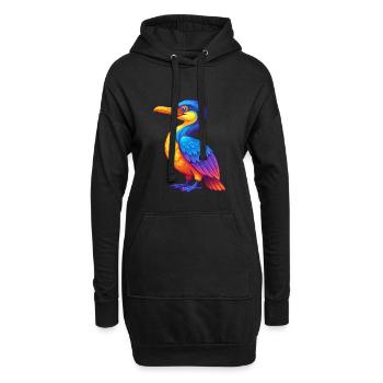 Kormoran Bunt Kawaii Cartoon Figur Vogel - Hoodie-Kleid - Schwarz - Vorne