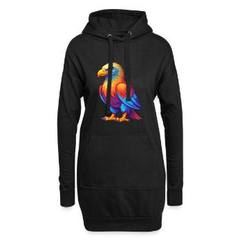 Weißkopfseeadler Bunte Kawaii Cartoon Figur Vogel - Hoodie-Kleid - Schwarz - Vorne