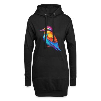 Bienenfresser Bunte Kawaii Cartoon Figur Vogel - Hoodie-Kleid - Schwarz - Vorne
