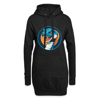 Anaconda Niedliches Kawaii Cartoon Tier Haustier Logo - Hoodie-Kleid - Schwarz - Vorne