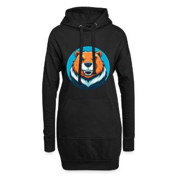 Biber süße Kawaii Cartoon Clipart Tier Haustier Logo - Hoodie-Kleid - Schwarz - Vorne