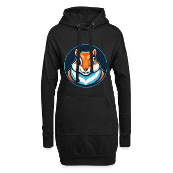 Chipmunk mignon Kawaii dessin animé Animal Animal Logo - Sweat-shirt à capuche long Femme - noir - Devant