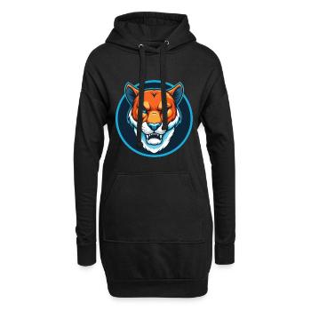Cougar mignon kawaii dessin animé Clipart Animal Pet Logo - Sweat-shirt à capuche long Femme - noir - Devant