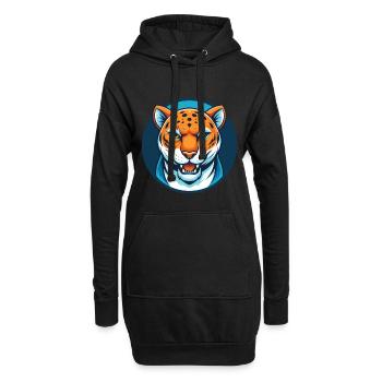 Jaguar Niedliche Kawaii Cartoon Clipart Tier Haustier Logo - Hoodie-Kleid - Schwarz - Vorne
